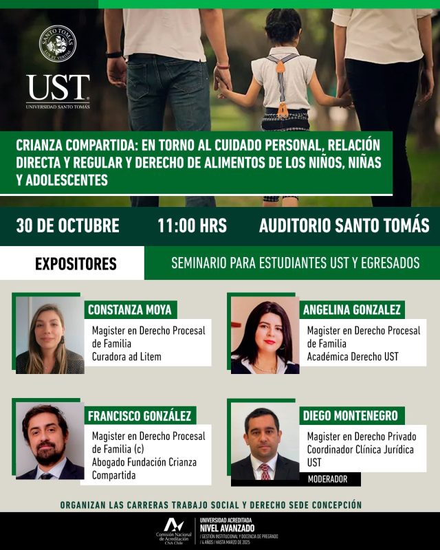 Seminario en Universidad Santo Tomás : Crianza Compartida , cuidado personal y derecho de alimentos.